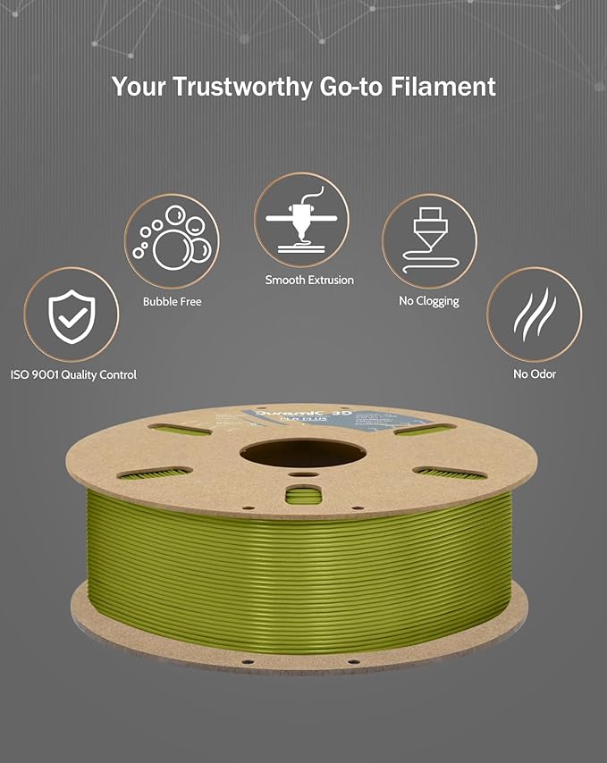 DURAMIC 3D PLA+ Filament 1.75mm 1Kg Brownish Green, PLA Plus Filament 1Kg Spool - Image 5