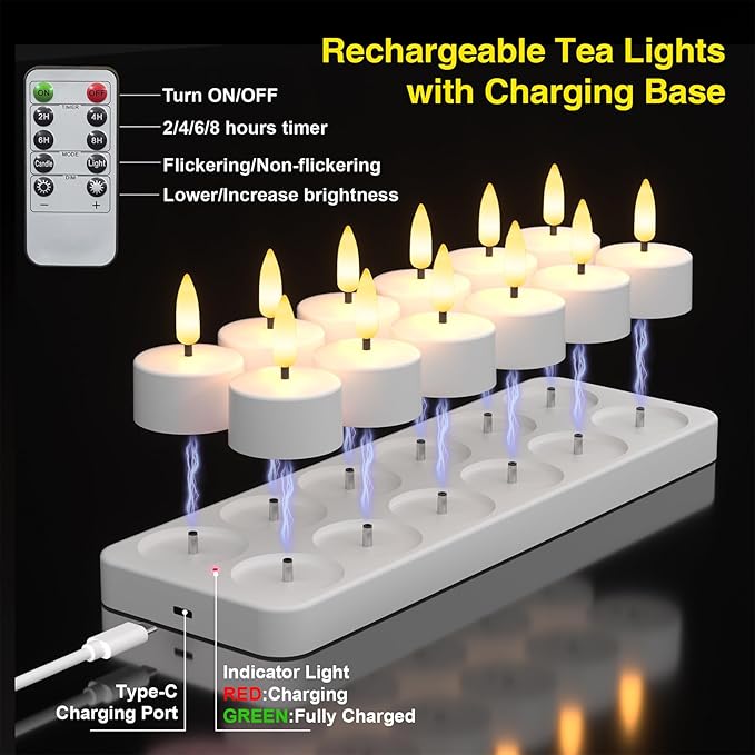 Rechargeable Flameless Tea Lights Candles - Image 4