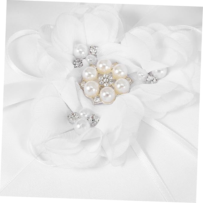 Decorative Pillows Pearl Ring Ring Pillow Wedding Ring Bearer Pillow Set - Image 3