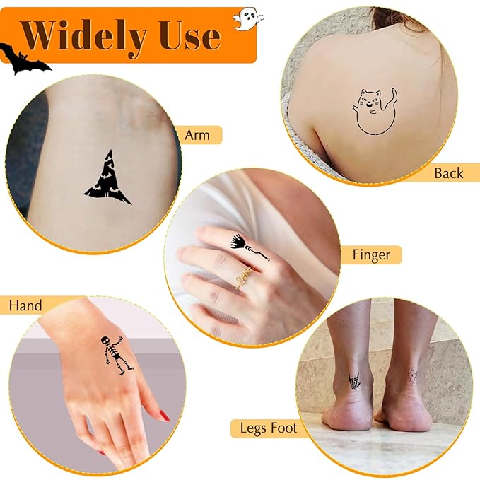 Halloween Temporary Tattoos Stencils Kit, Temporary Tattoos Kit - Image 4