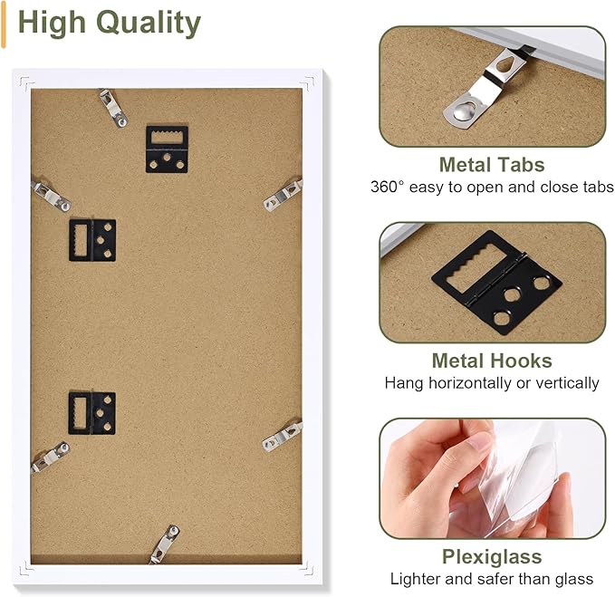 Vittanly 8x14 Picture Frames Collage, Displays 3Pcs 4x6 Pictures - Image 5