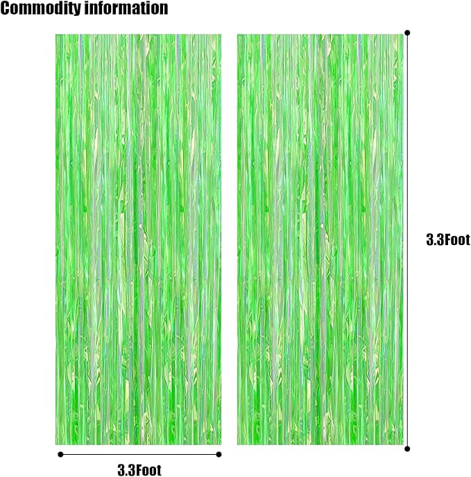 CANREVEL 2 Pack 3.2x6.5 Feet Iridescent Foil Fringe Backdrop Curtains - Image 4