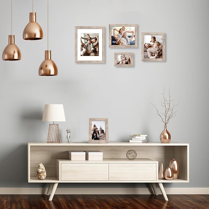5x7 Picture Frame Set of 4, Smoke Gray Frame - Image 6