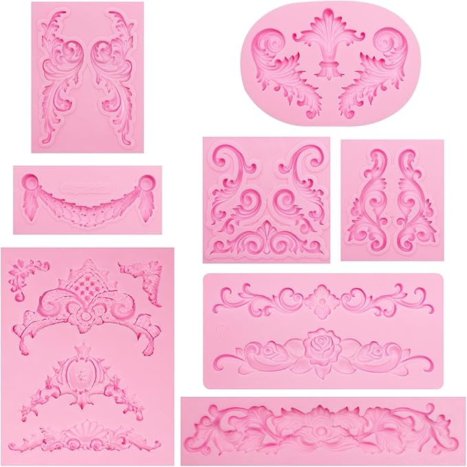 Baroque Scroll Pattern Silicone Craft Molds Border Decorative Silicone Moulds - Image 9