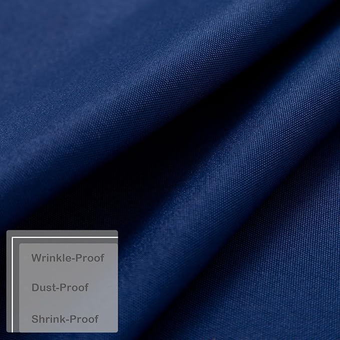 Small Square Navy Tablecloth 36 x 36 Inch Polyester Fabric Washable Table Cover - Image 5