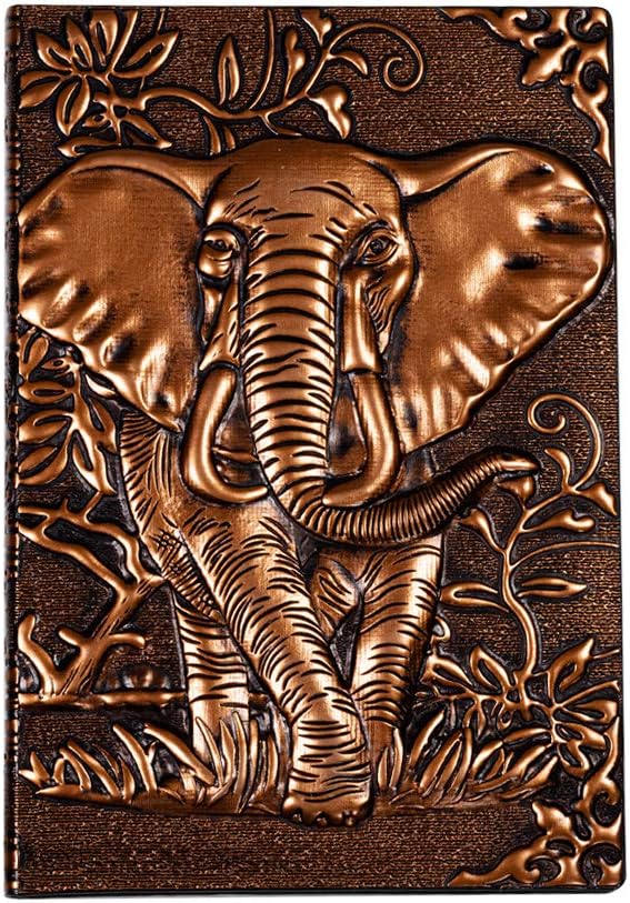 molshine A5 Embossed Journals Vintage Notebook, Retro Bronze Diary, 100 Sheets - Image 2