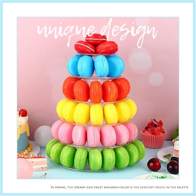 Juexica 10 Tiers Round Macaron Tower Stand Plastic Cake Display Rack Macaron - Image 7