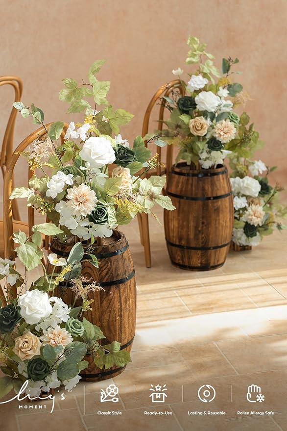 Ling's Moment 17.5" Tall Standing Artificial Flowers Arrangements 4pcs Fall - Image 6