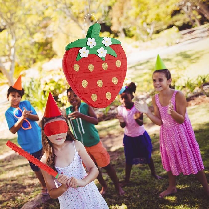 Wernnsai Red Strawberry Piñata For Kids - Image 7
