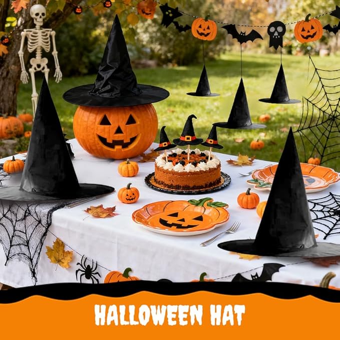 12 PCS Halloween Party Favor Costume Accessory Hanging Witch Hat - Image 4