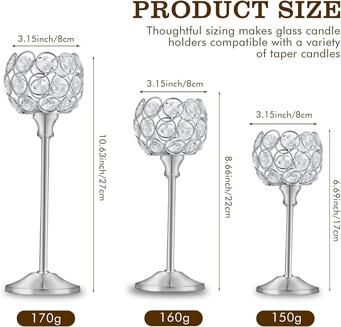 Crystal Candle Holders Set of 16 - Image 7