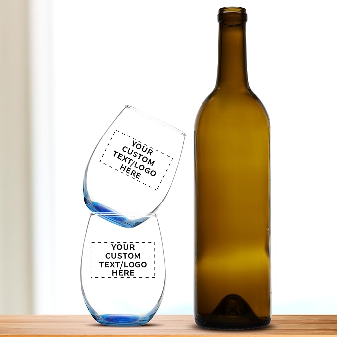 Custom Stemless Wine Glass 9 oz. Set of 100, Personalized Bulk Pack - Image 7