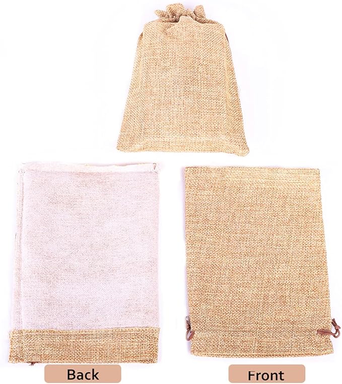 LYSXP 50PCS Burlap Bags with Drawstring，5x7 Inch Drawstring Gift Bag Jewelry - Image 4