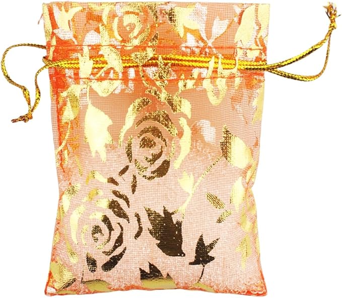 QIANHAILIZZ 100 Pack 2.8 x 3.5 Inch Flower Heart Organza Jewelry Gift Pouch by QIANHAILIZZ