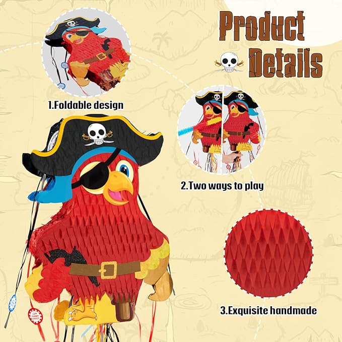 WERNNSAI Foldable Pirate Pinata - Image 4