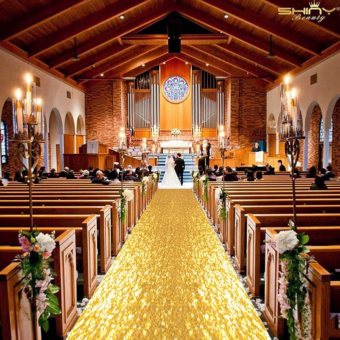 ShinyBeauty Gold Aisle Runners 2FTx15FT Carpet Runner - Image 7