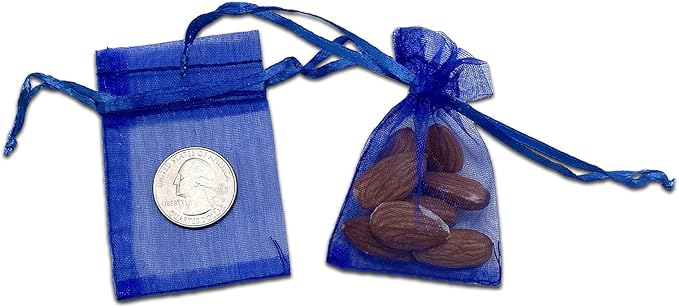 TheDisplayGuys 48-Pack 2" x 2-3/4" Royal Blue Sheer Organza Gift Bags by TheDisplayGuys