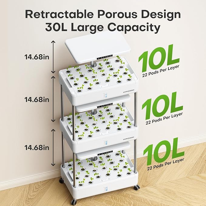 Ahopegarden Indoor Garden Hydroponics Growing System Kit: 66 Pods Plant Herb - Image 5