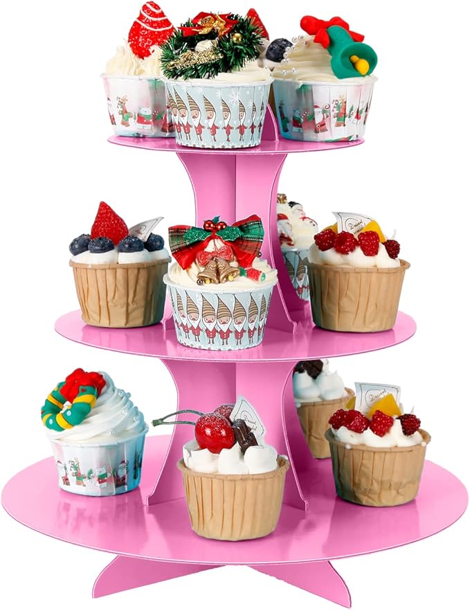 2Pcs 3-Tier Cupcake Stand, Cake Stand holder, Tiered DIY Cupcake Stand Tower - Image 4
