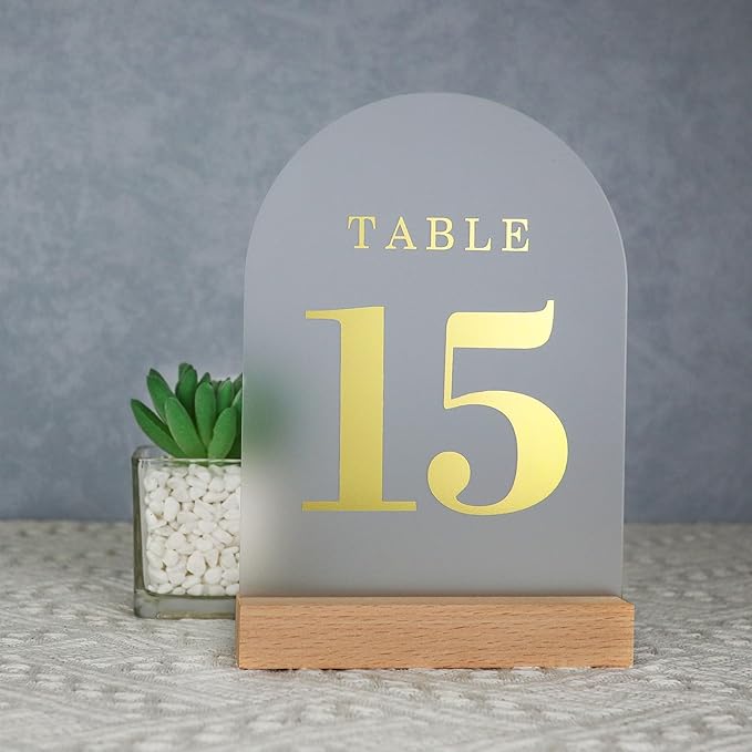 Wedding Table Numbers 1-15, Acrylic Arch Signs - Image 5