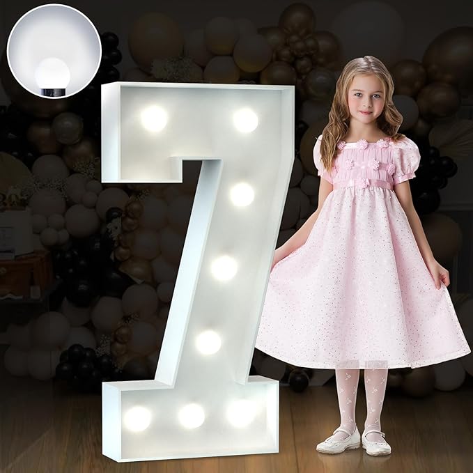 Marquee Numbers 3 Feet Tall Big Light Up Numbers 7th 17th 70th Happy Birthday by Letsmakeitimpressive