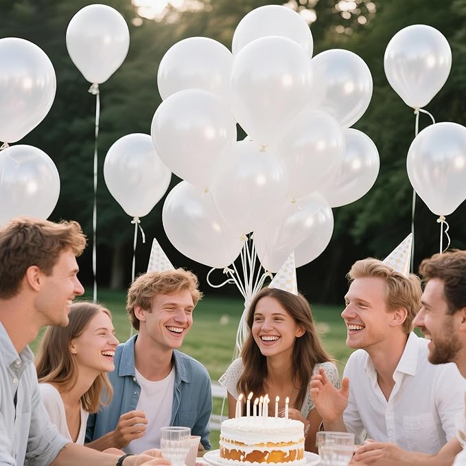 KAWKALSH Pearl White Balloon 12 Inch - Image 7
