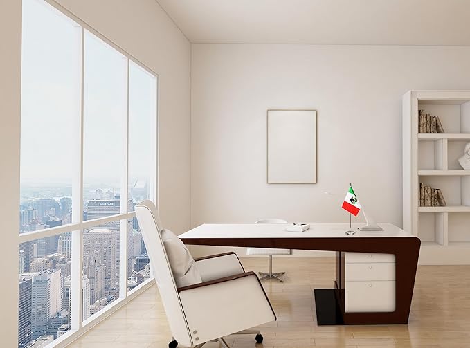 Mexico Mexican Deluxe Desk Flag Set Small Mini Miniature Mexico Mexican Table - Image 5
