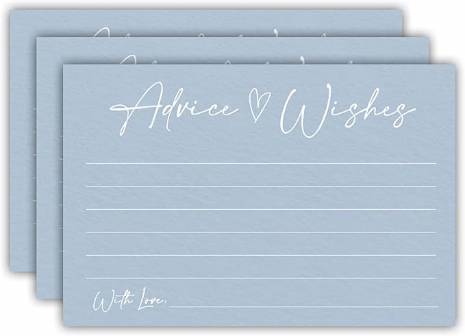 Advice And Wishes Cards, 30 Minimalism Blue Wishes Cards by Ketsord