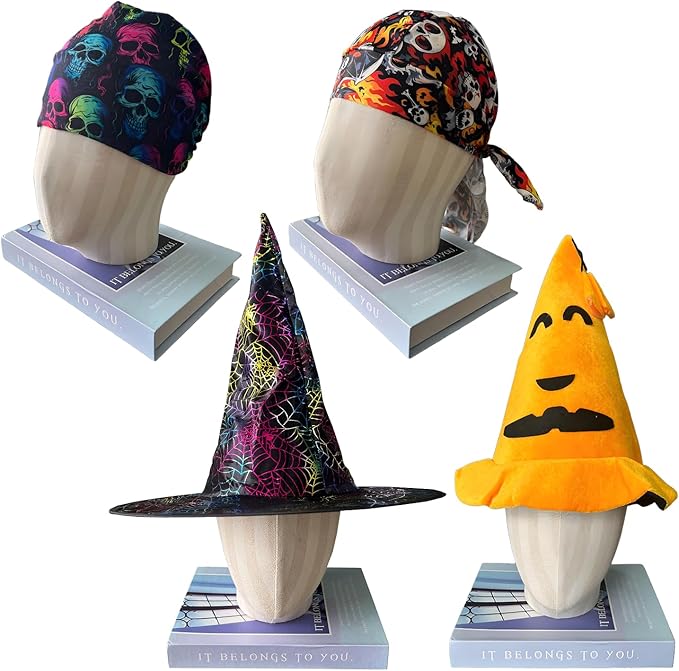 12 Assorted Funny Halloween Party Hats Witch Hat Halloween Costume Decorations - Image 4
