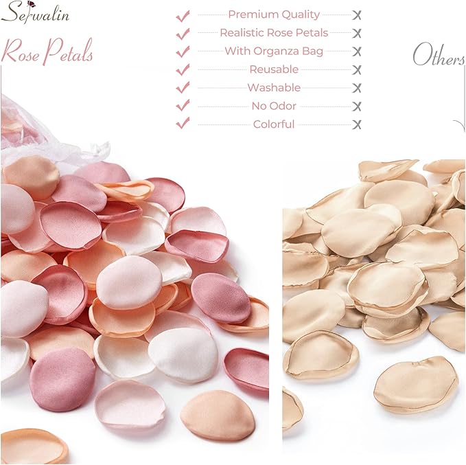 Serwalin 300Pcs Silk Rose Petals Artificial Flower Petals - Image 5