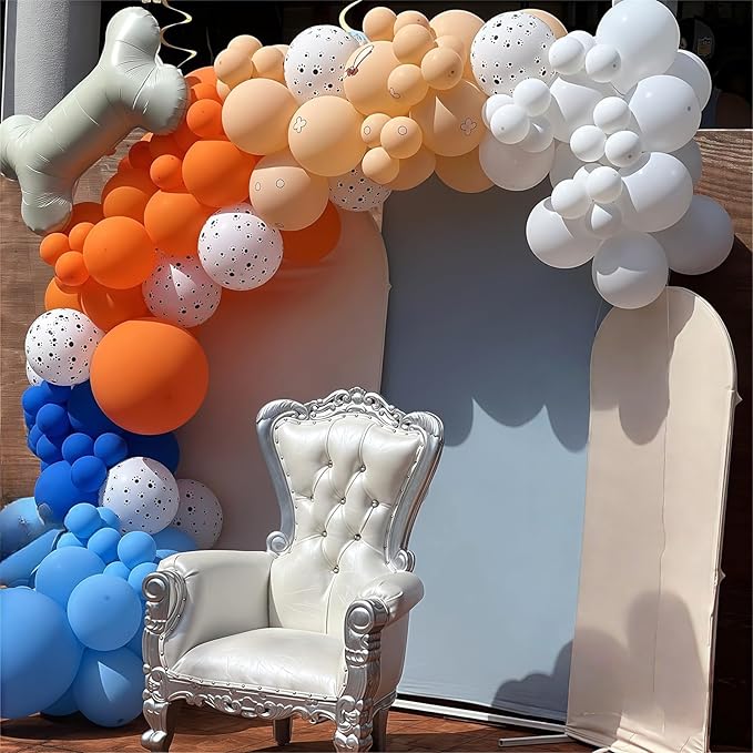 Blue and Orange Balloons Set, 12 Inch Orange Royal Pastel Dark Blue Balloon - Image 8