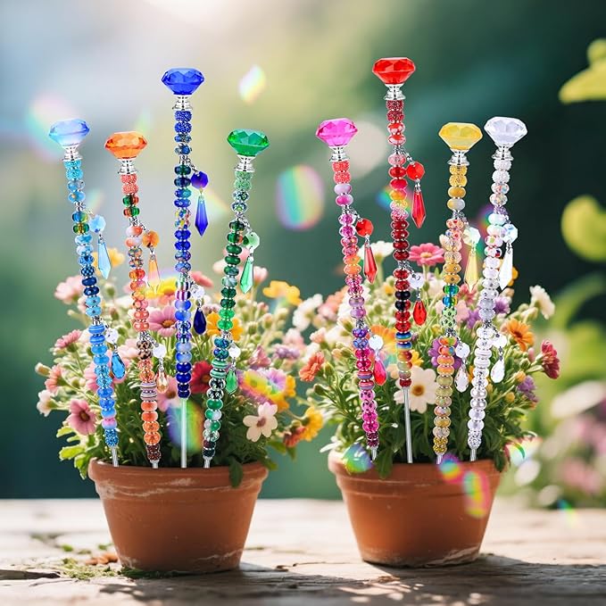 DIY Fairy Wand Garden Stakes Kit, Crystal Beaded Decorative Wands Set, Outdoor - Image 7