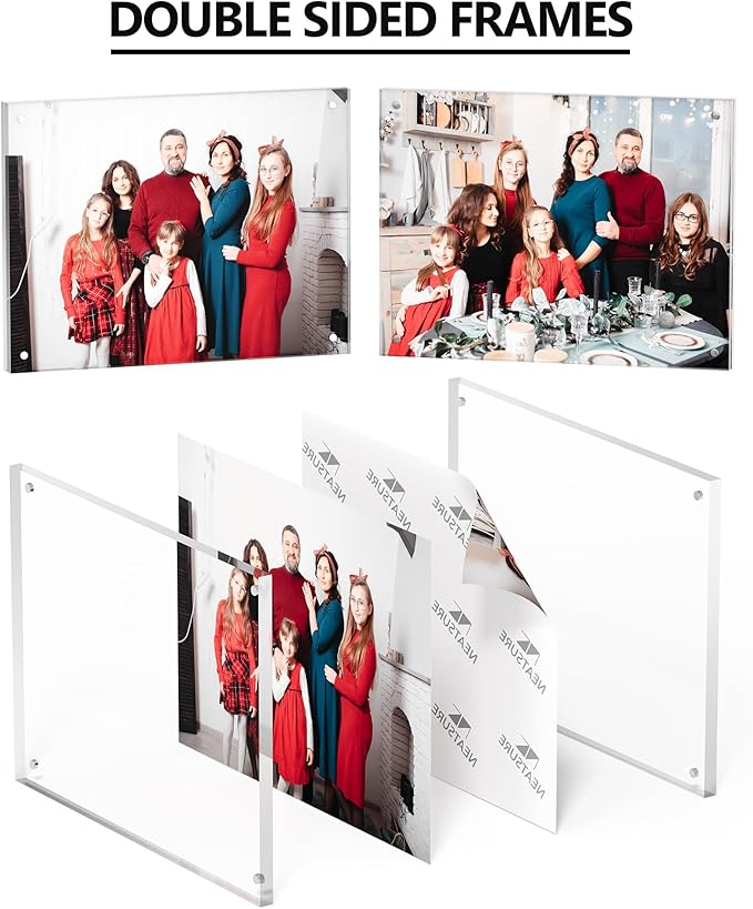 6x8 Acrylic Picture Frame 3 Pack, Desktop Display Decor Gift - Image 2
