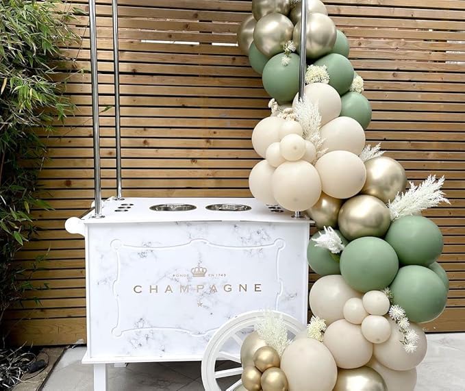 Sage Green Gold Confetti Balloons - Image 7