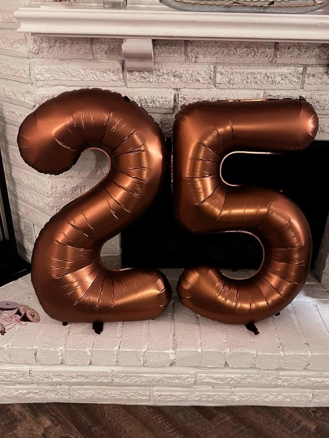Large Coffee Brown 40 Inch Birthday Number 5 Balloon, Dark Brown Five 5th 15 25 - Image 4