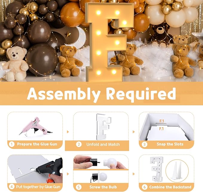 imprsv Marquee Light Up Letters, 3FT Marquee Letters - Image 3