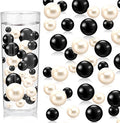 100PCS Black White Faux Pearls Beads by ZEBMOON