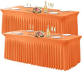 Wish Care 2 Pack Orange Spandex Table Clothes by WishCare