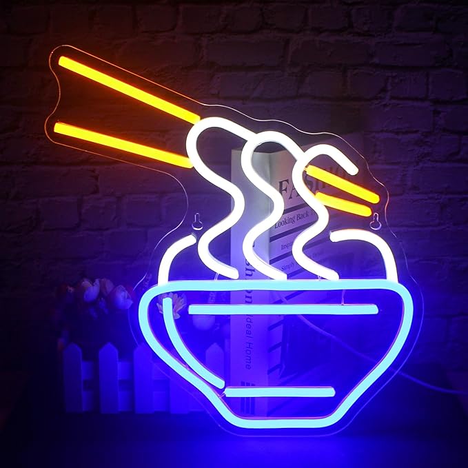 Ramen Neon Sign Blue Led Neon Lights by FAXFSIGN