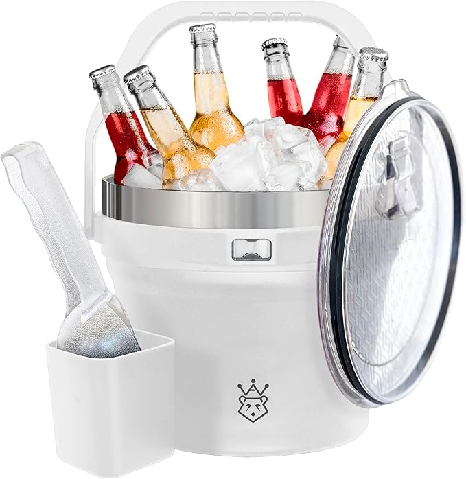 Insulated Ice Bucket with Lid & Scoop-XL Double-Walled, bar Essentials by Unknown