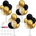 TONIFUL 4 Set Black Gold Balloon Centerpieces by TONIFUL