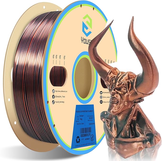 YOUSU Silk Dual Color PLA Filament, Coextrusion Filament, Compatible by YOUSU