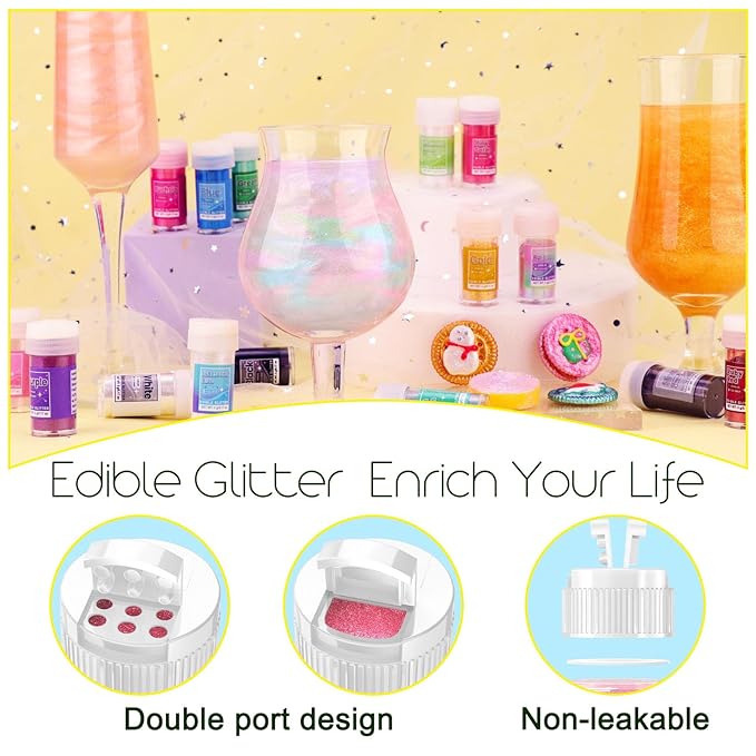 Edible Glitter - 15 Popular Colors Edible Glitter - Image 3