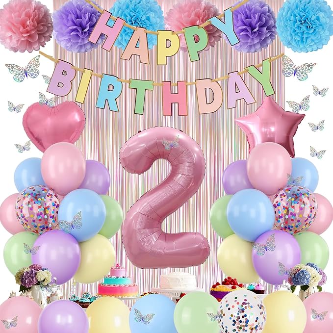 Pastel 2nd Birthday Party Decorations - Image 5