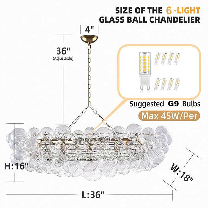 Nordic Bubble Ball Swirled Glass Chandelier - Image 3