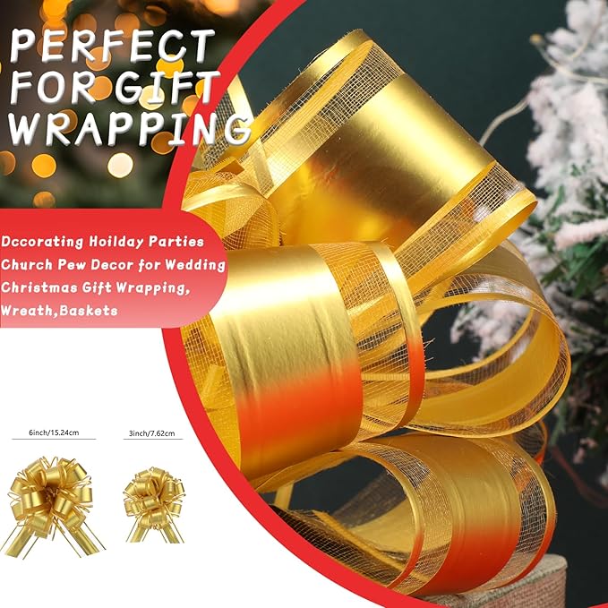 40 Pieces 6 Inches and 3 Inches Pull Bow Wrapping Pull Bow Ribbon Pull Bows - Image 2
