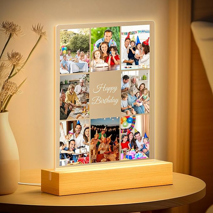 Custom Picture Frames with Photo, Personalized Collage Photo Frame with Night by Greysky