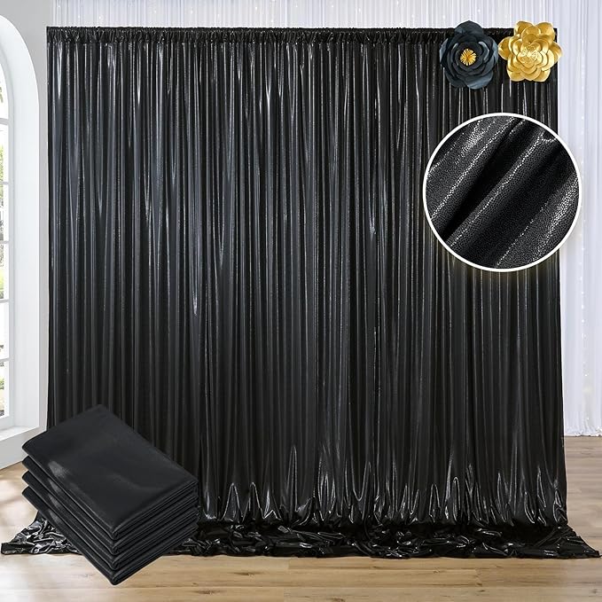 20ftx10ft Black Sequin Backdrop Curtain Panels by Htper