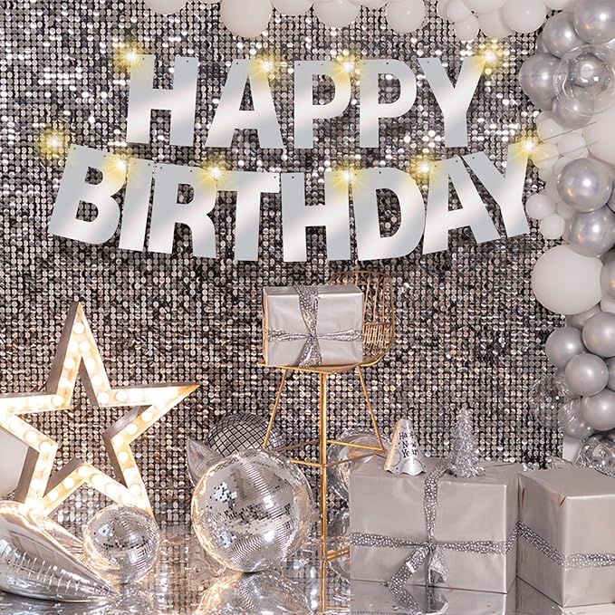 167Pcs DIY Glitter Customizable Banner Kit Happy Birthday Letters Banner Winter - Image 4