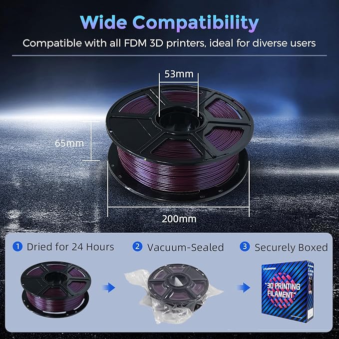 FLASHFORGE PLA Filament 1.75mm +/- 0.02mm Marsala, Color Changeable 3D Printer - Image 7